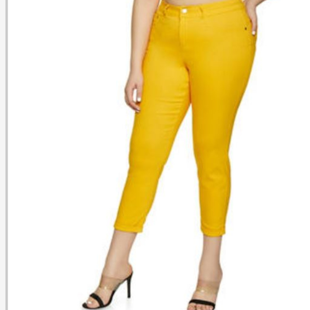 new yellow pants 1x 2x plus size 16 17 18 19 jeans